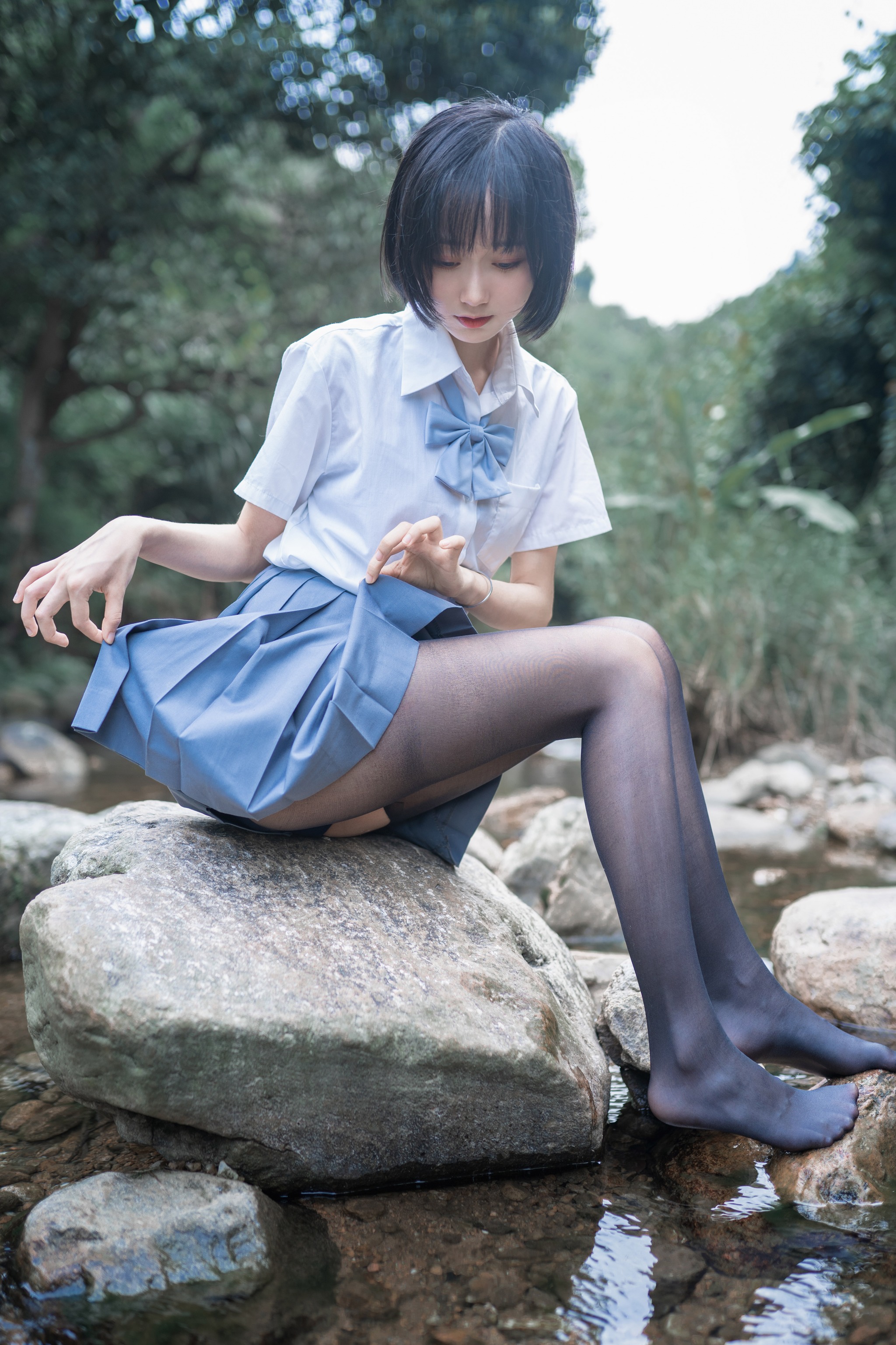 木棉棉 - NO.037 木绵绵OwO 溪边JK制服死库水[52P]-XikXak